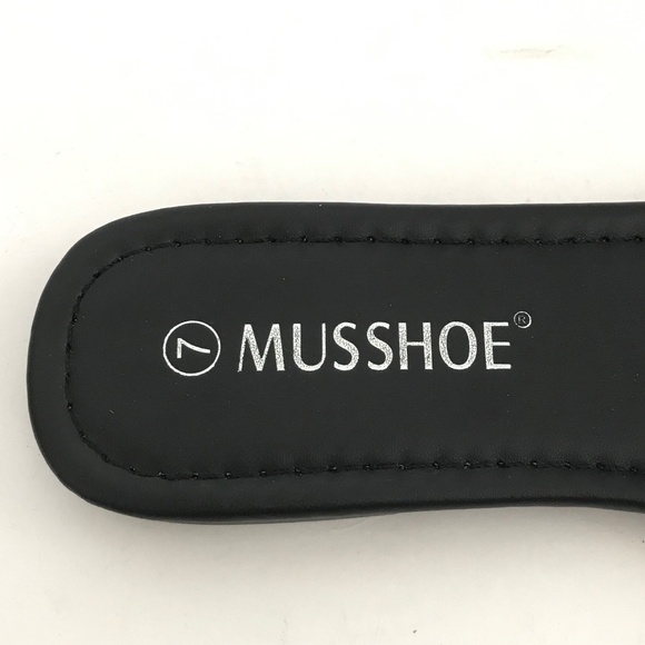 MUSSHOE Slip On Slide Sandals Black Flats Women’s Size 7 NWT - Picture 11 of 16